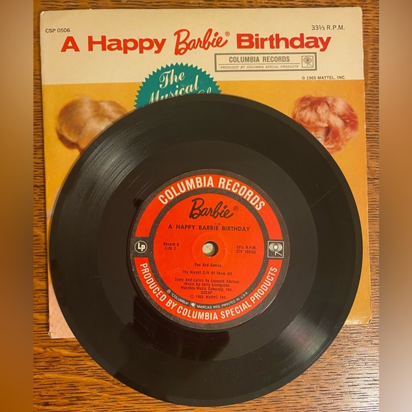 Set of 5 RARE 1965 Mattel Musical World of Barbie 7” Records, 45 RPM *See Notes - Picture 9 of 16